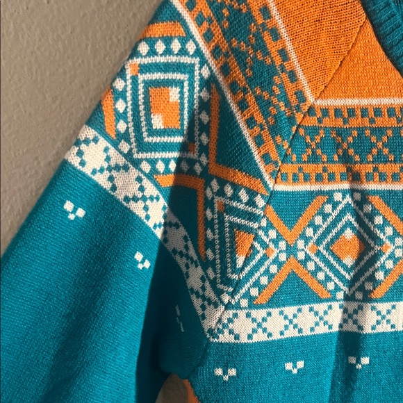 Miami Dolphins Teal and Orange Crew Neck Sweater dress - Picture 4 of 6